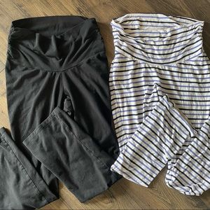 Old Navy Fold-Over Waist Maternity Jersey Lounge Pants Bundle